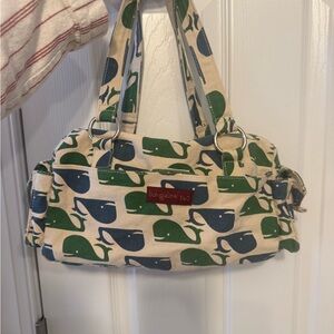 Bungalow 360 Whale Print Shoulder Bag - Green and Blue